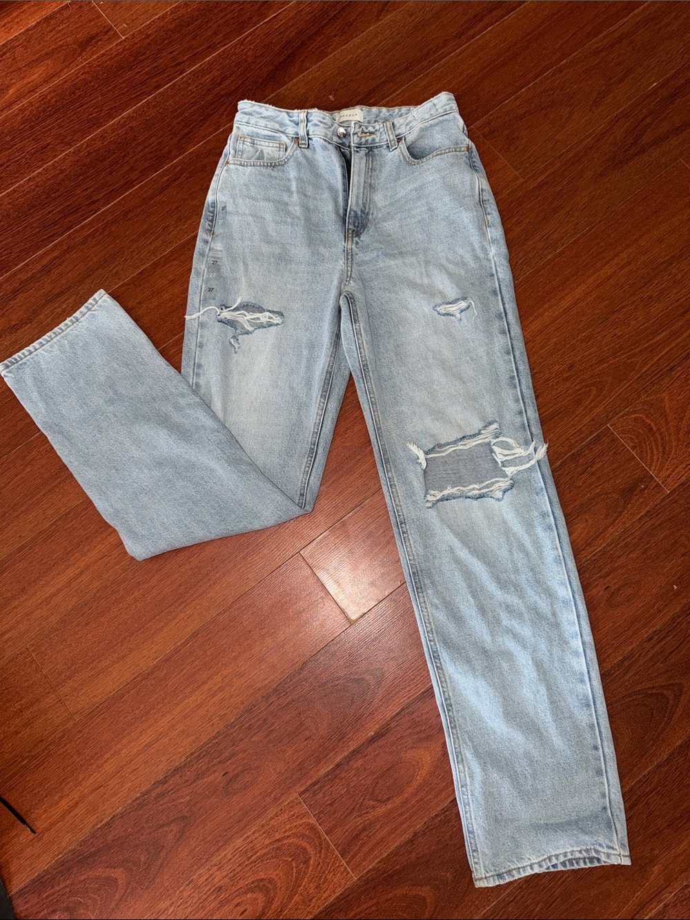 PacSun Light Blue Distressed Boyfriend Jeans for Women
